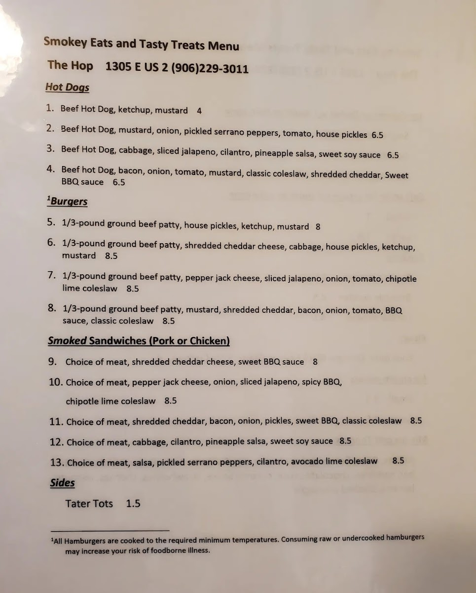 The Hop Photo Menu 2