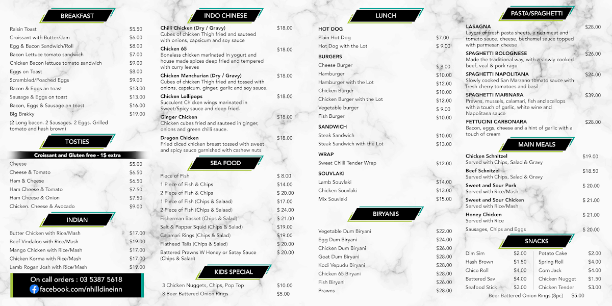 Nhill Dine Inn Photo Menu 2