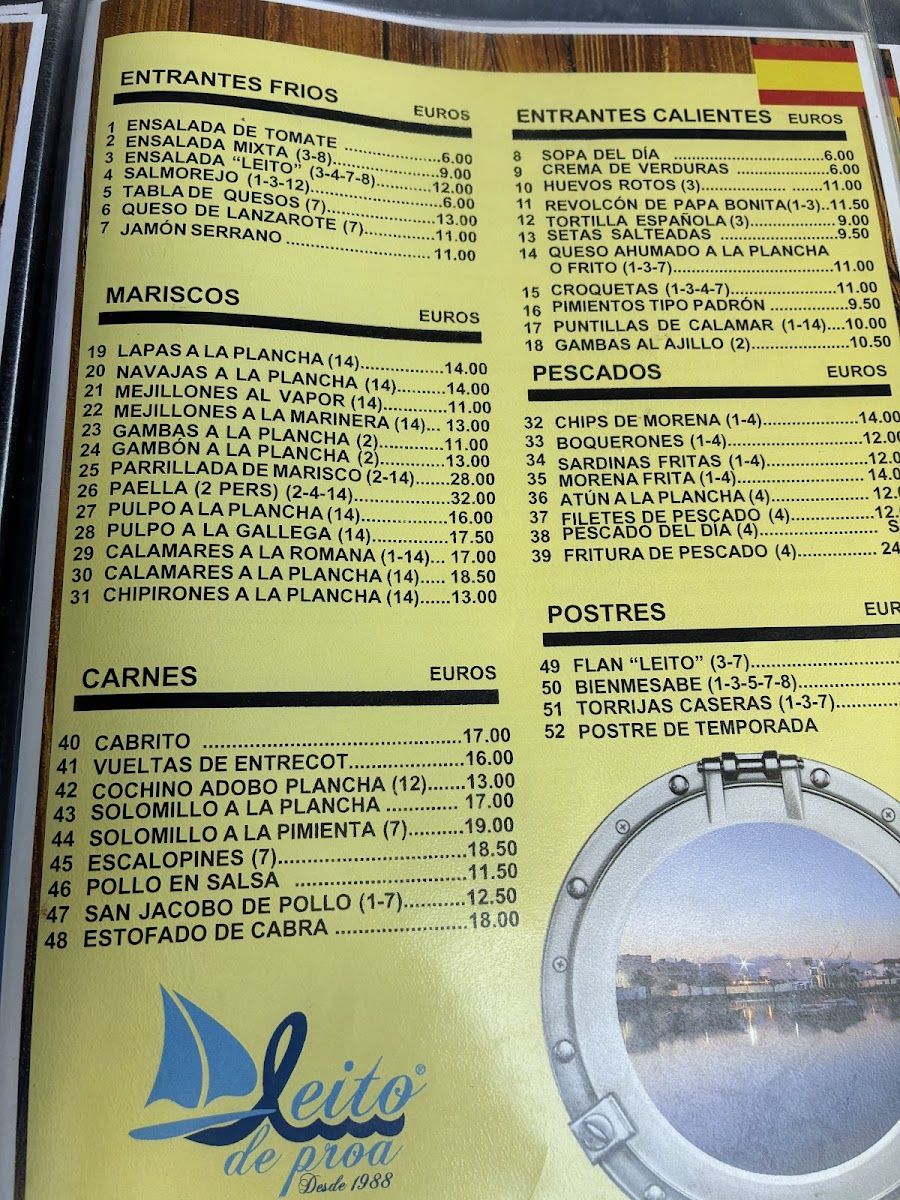 El Leito De Proa Photo Menu 1