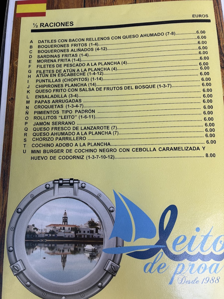 El Leito De Proa Photo Menu 3