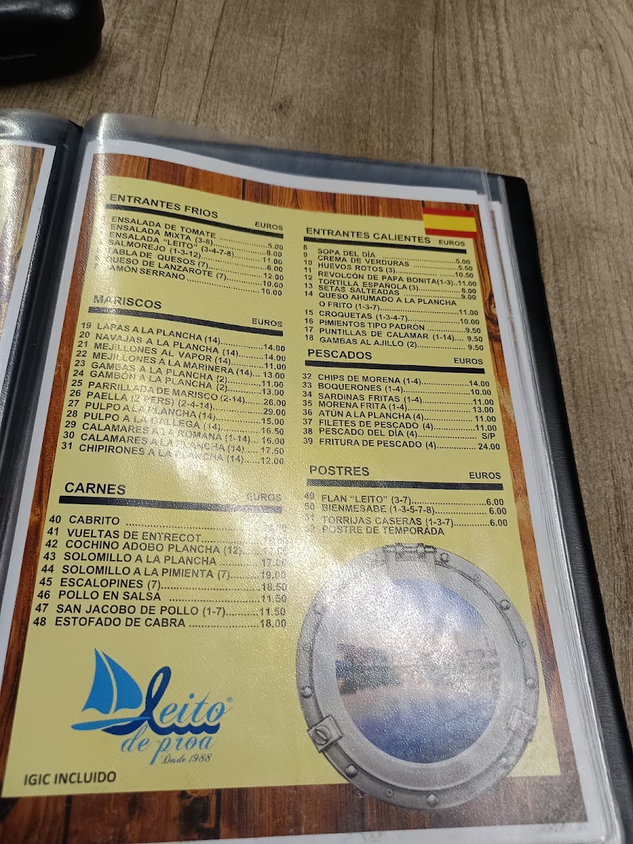 El Leito De Proa Photo Menu 4