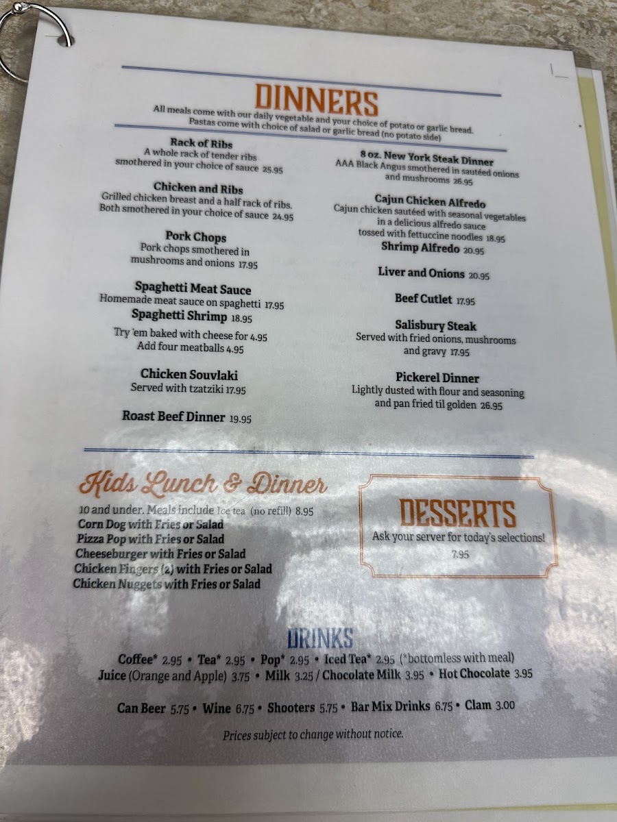 The Copper Kettle Restaurant Photo Menu 2