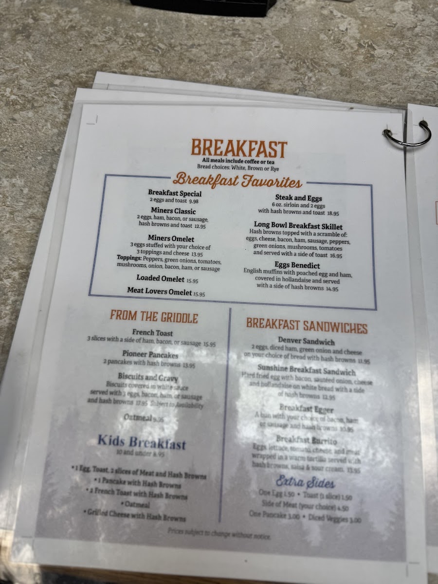 The Copper Kettle Restaurant Photo Menu 3