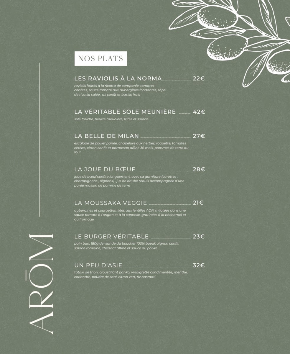 AROM RESTAURANT Photo Menu 1