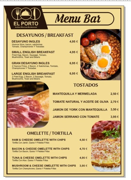 El porto Photo Menu 2