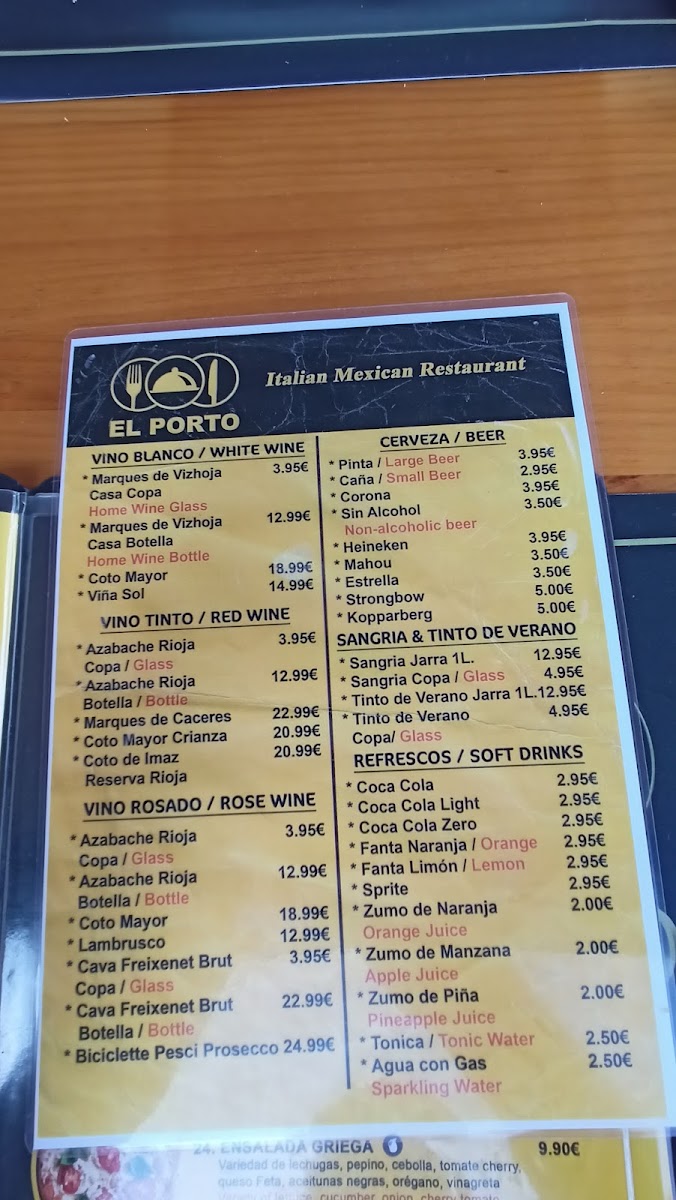 El porto Photo Menu 6