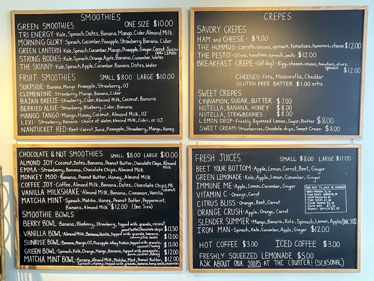 Peachy's Smoothie Cafe Photo Menu 1