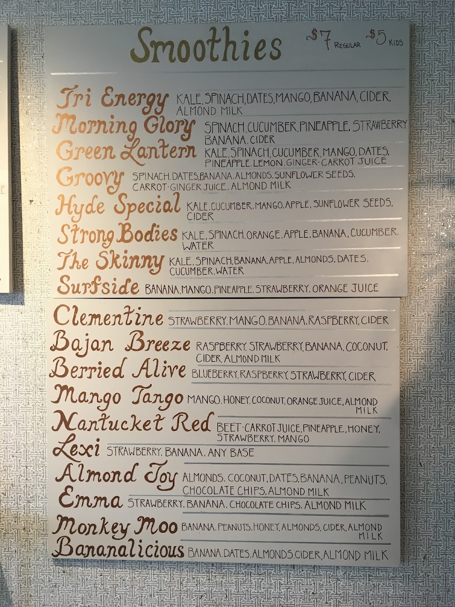 Peachy's Smoothie Cafe Photo Menu 3
