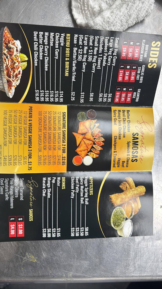 Samosa Hut Bowmanville Photo Menu 4
