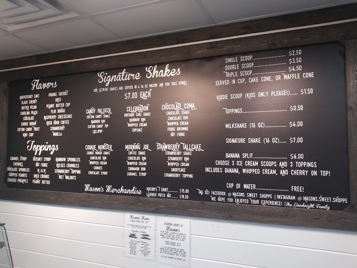 Mason's Sweet Shoppe Photo Menu 3