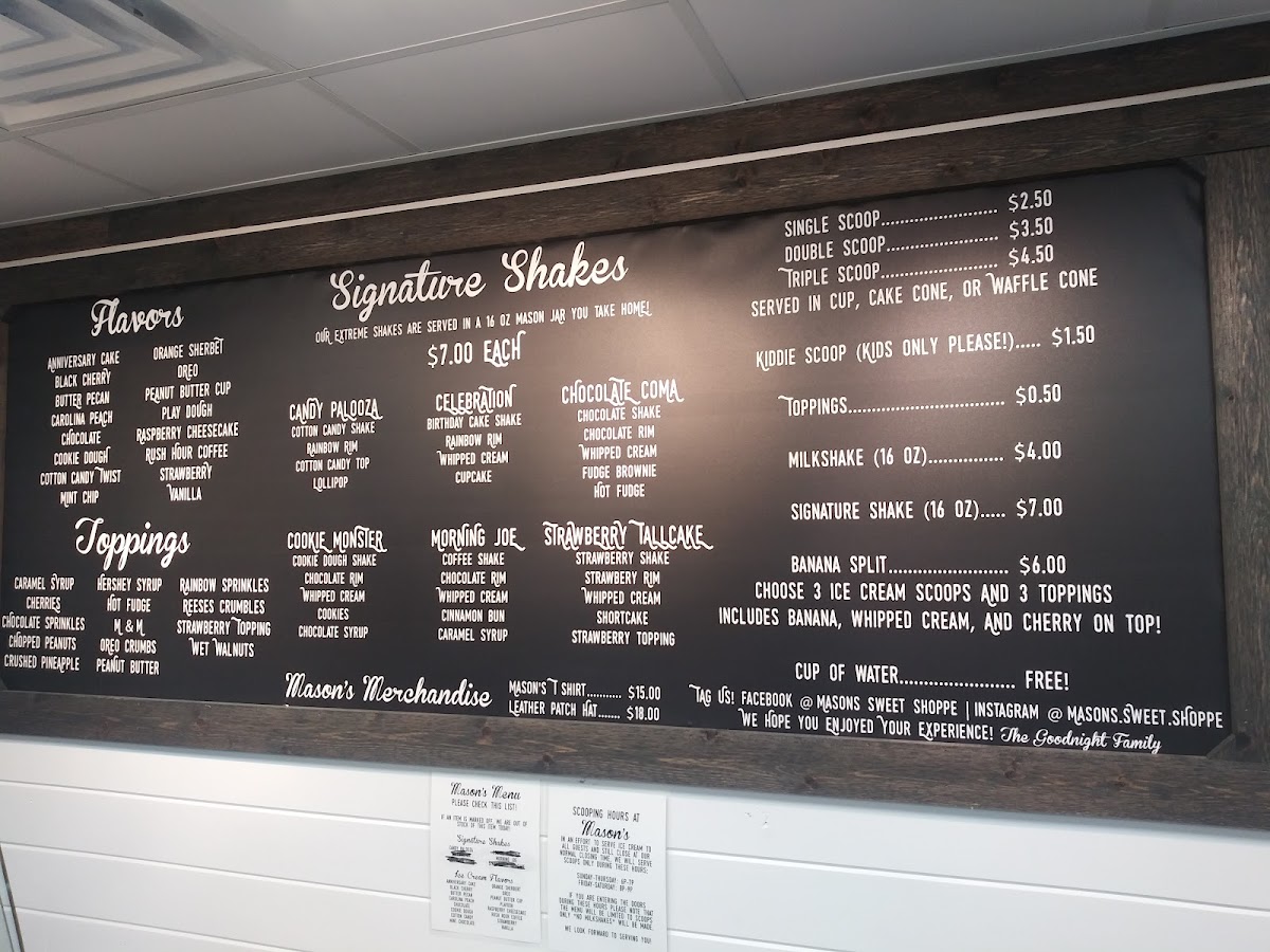 Mason's Sweet Shoppe Photo Menu 5
