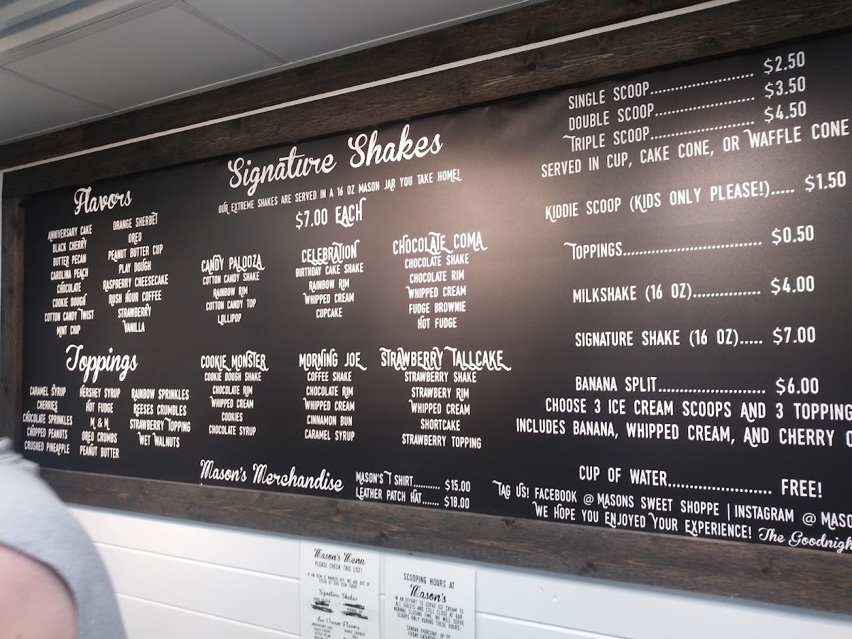 Mason's Sweet Shoppe Photo Menu 8