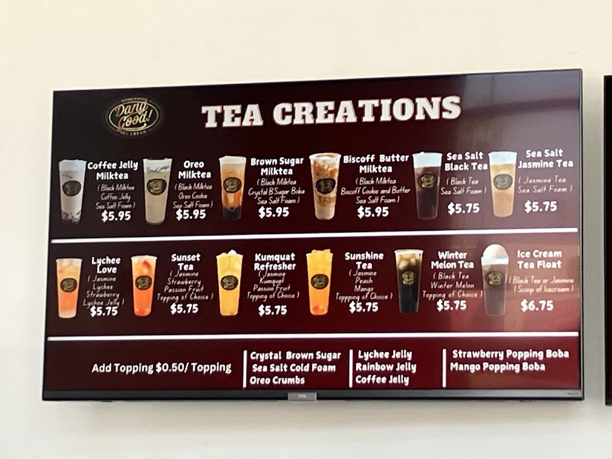 Dang Good Ice Cream Photo Menu 2