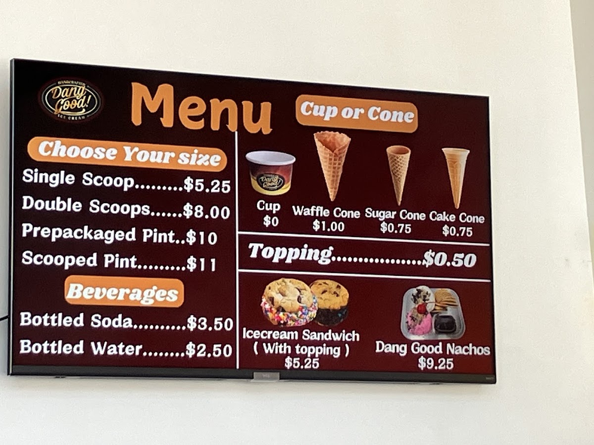 Dang Good Ice Cream Photo Menu 3