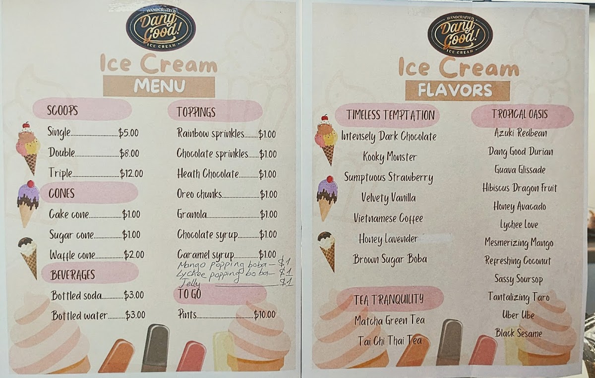 Dang Good Ice Cream Photo Menu 8