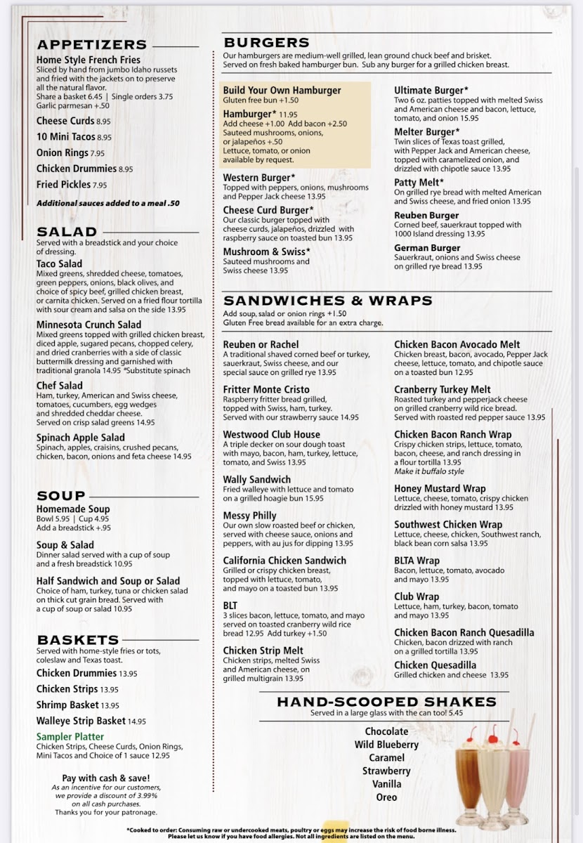 Westwood Café Photo Menu 1