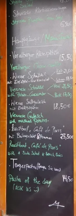 Sissi Restaurant Photo Menu 1
