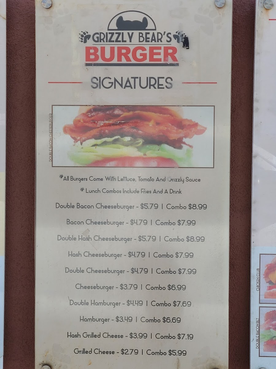 Grizzly Bear's Burger Photo Menu 8