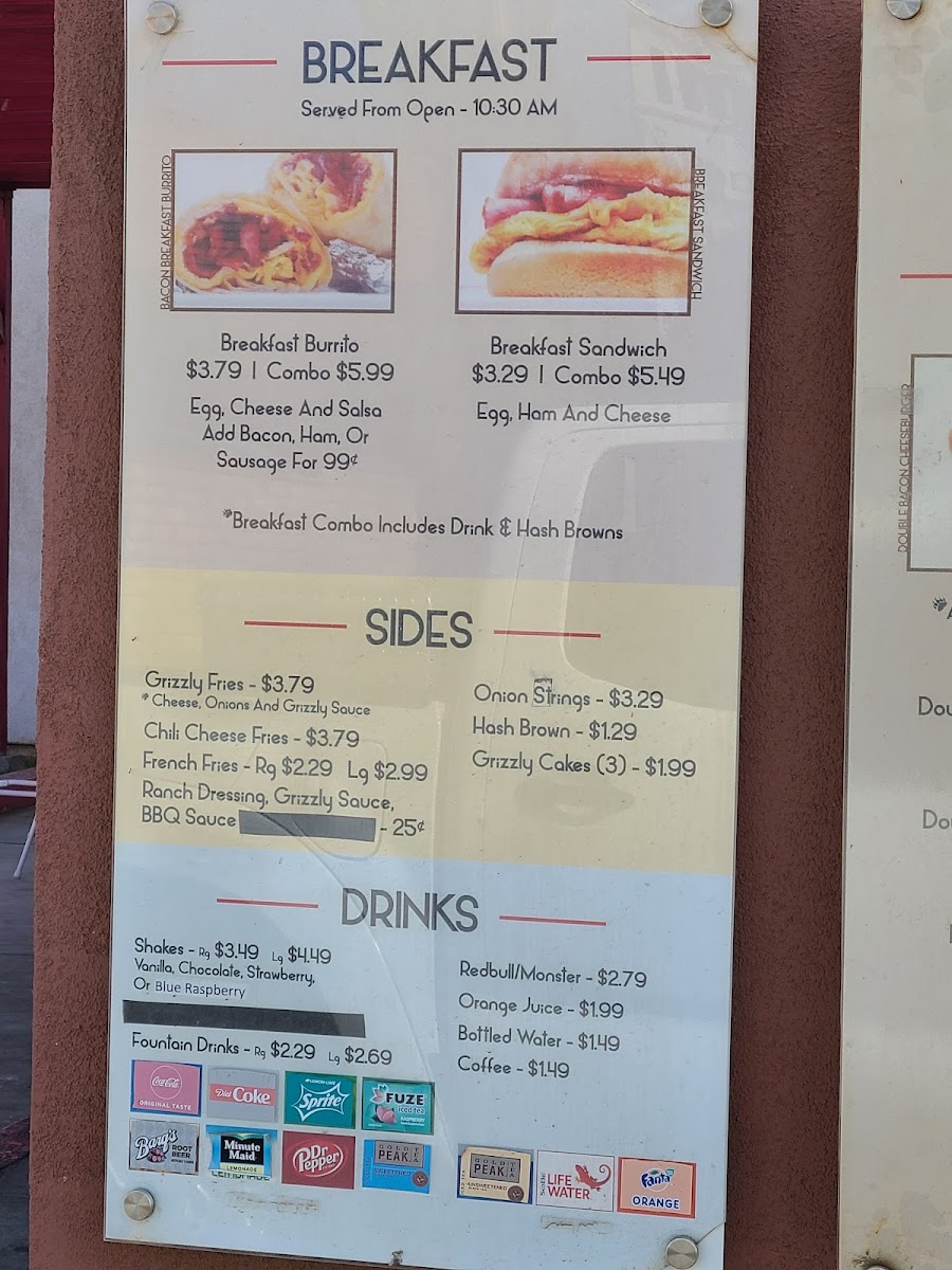 Grizzly Bear's Burger Photo Menu 9
