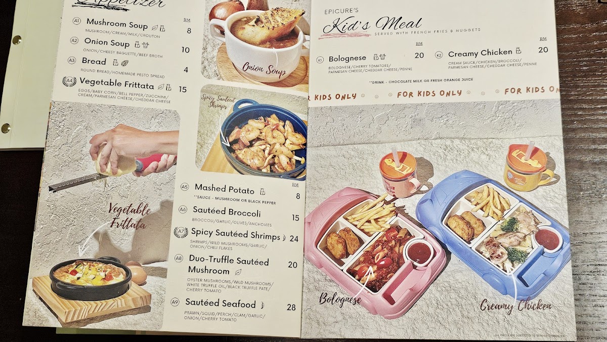 Epicure’s Kitchen Photo Menu 2