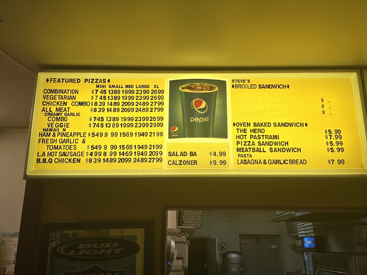 Steve's Pizza Photo Menu 1