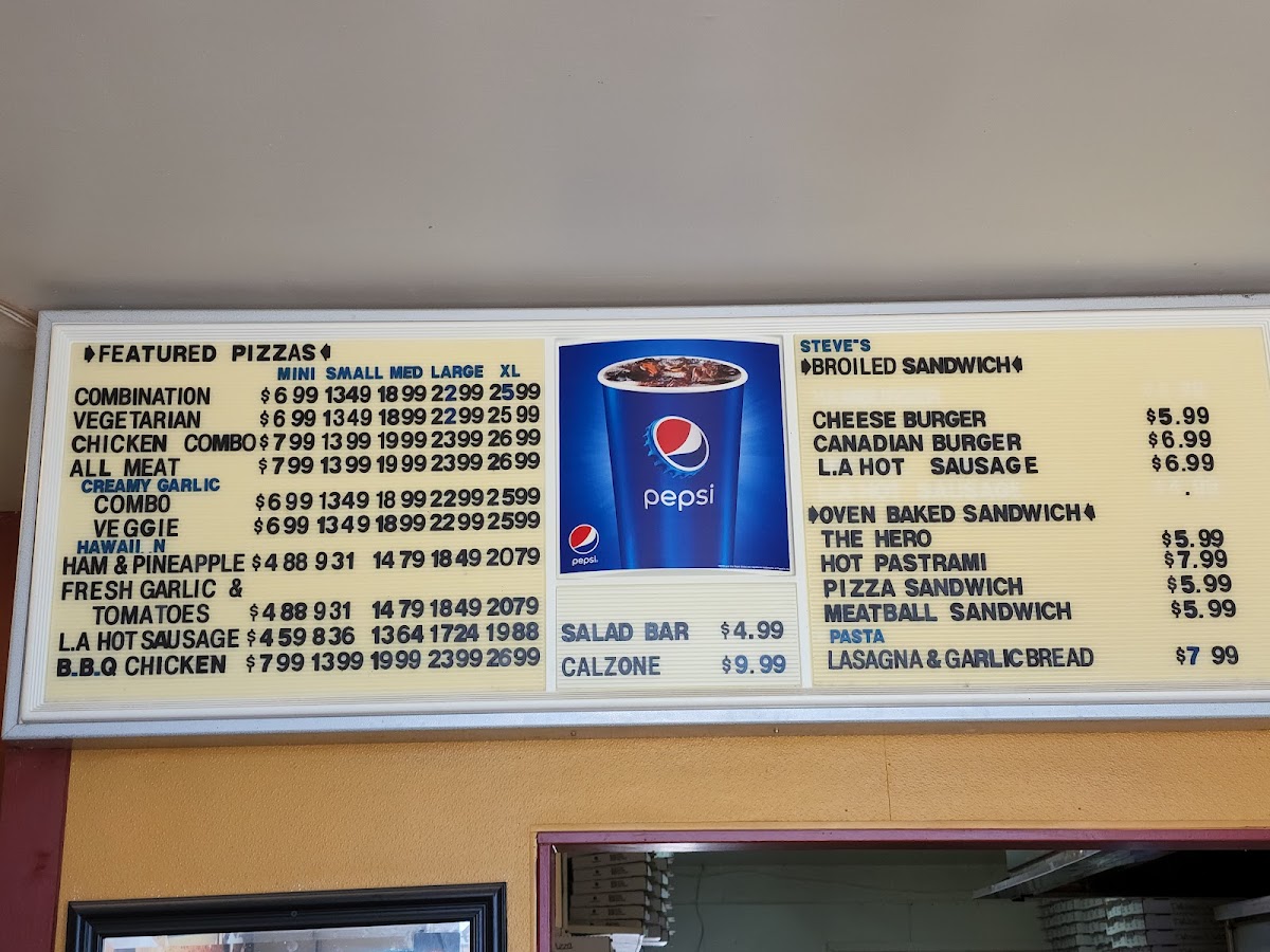 Steve's Pizza Photo Menu 3