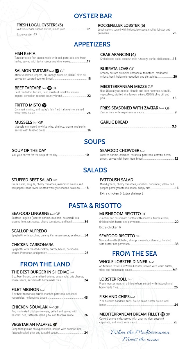 Blue Lobster Cafe + Kitchen & Lounge Photo Menu 1
