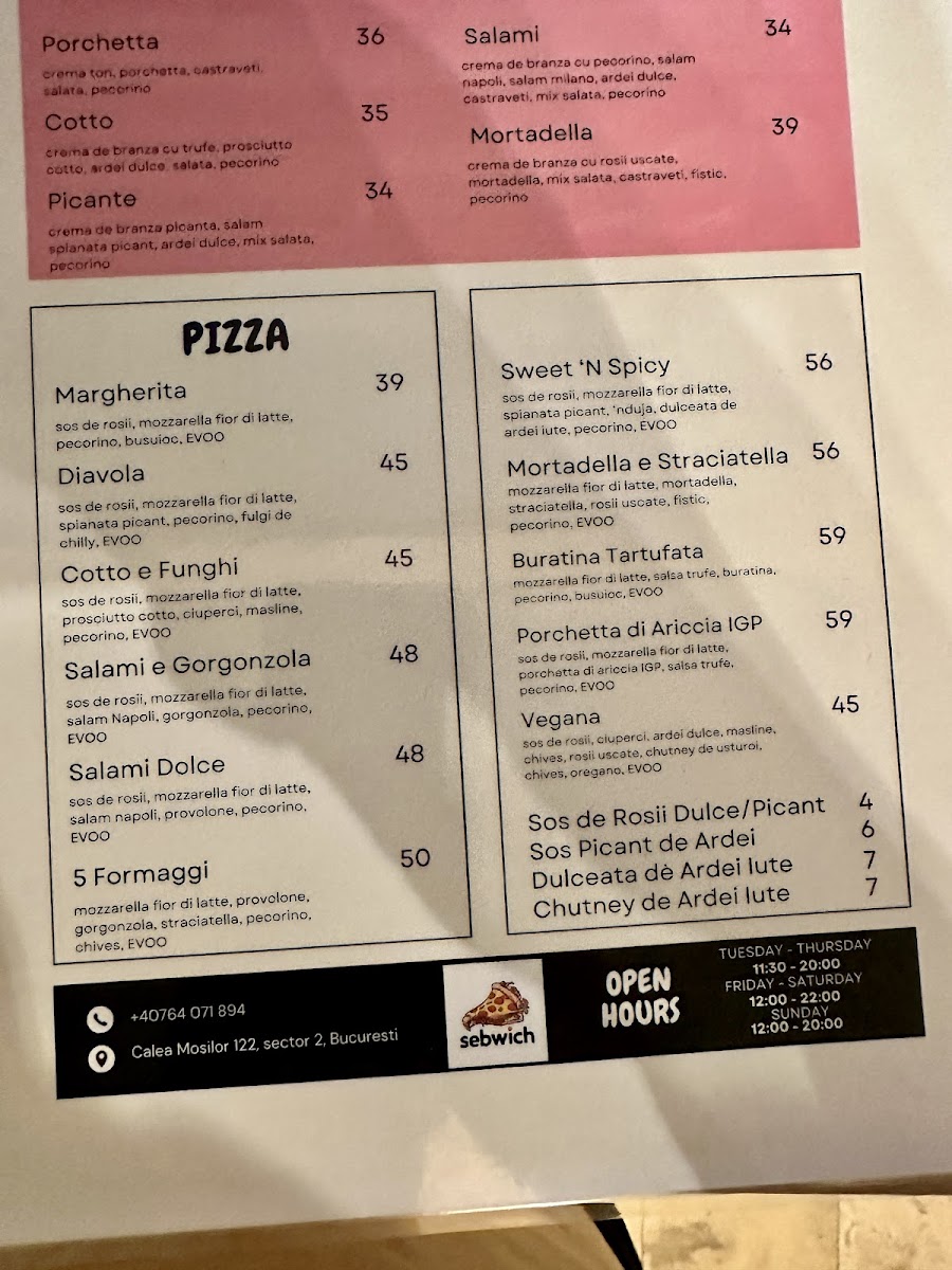 Saporia Pizza Bar Photo Menu 1