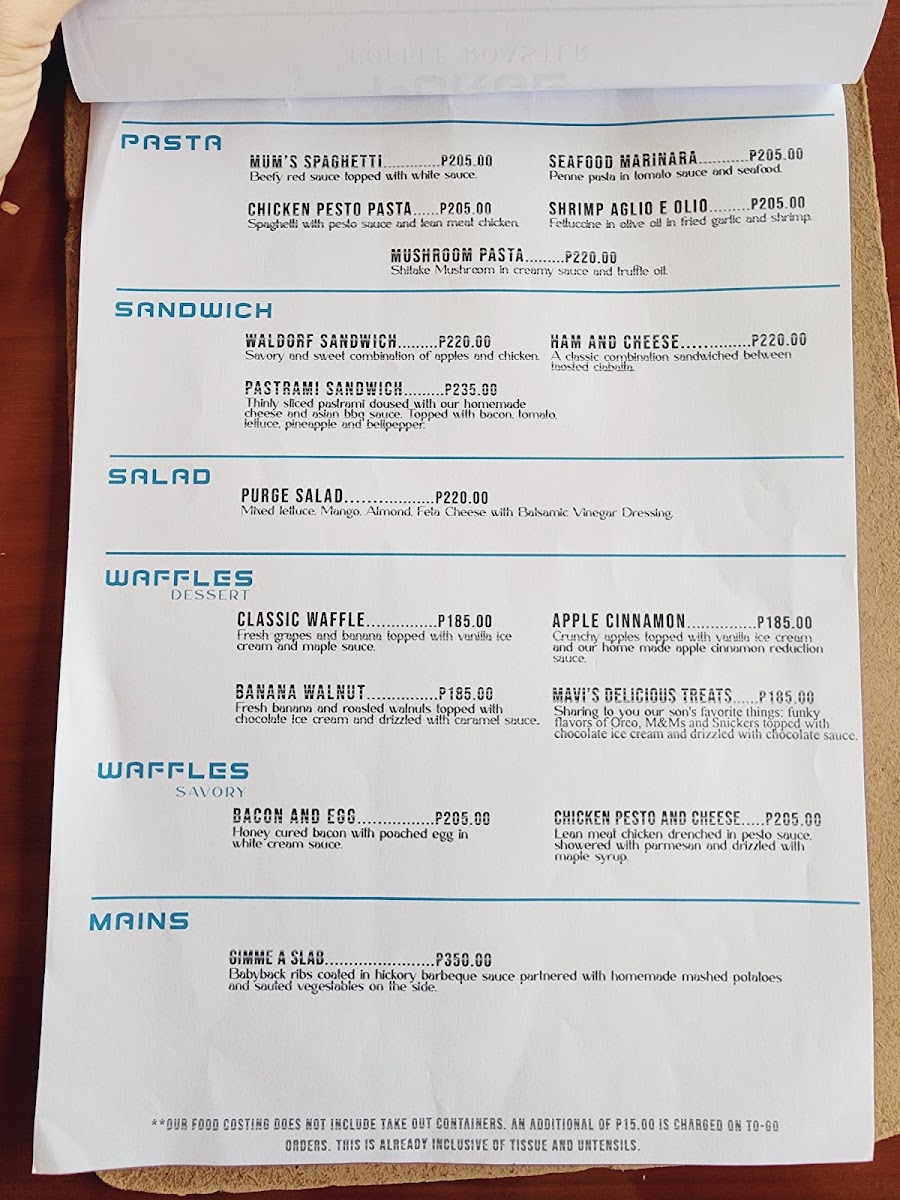 Purge Coffee Roaster Photo Menu 2