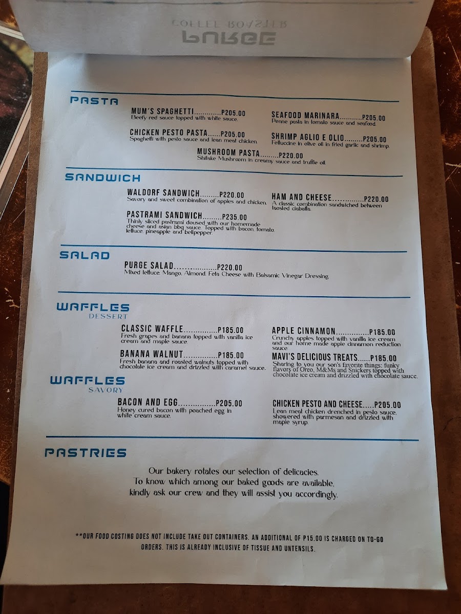 Purge Coffee Roaster Photo Menu 8