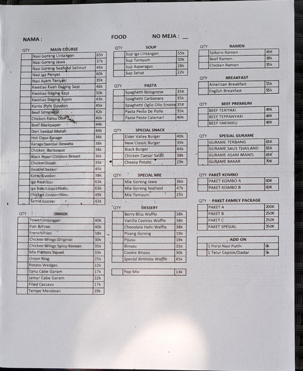Lintangan Cafe & Resto Photo Menu 2
