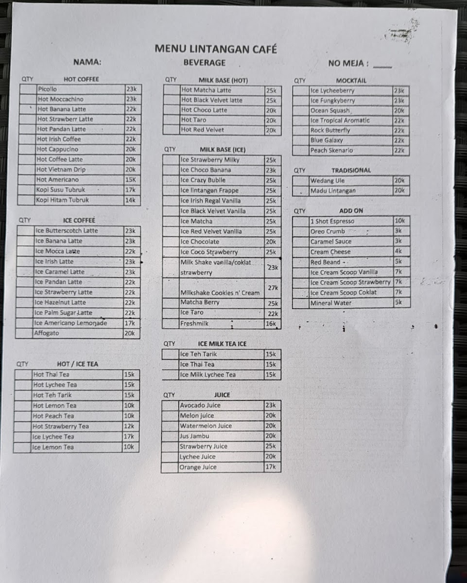 Lintangan Cafe & Resto Photo Menu 4