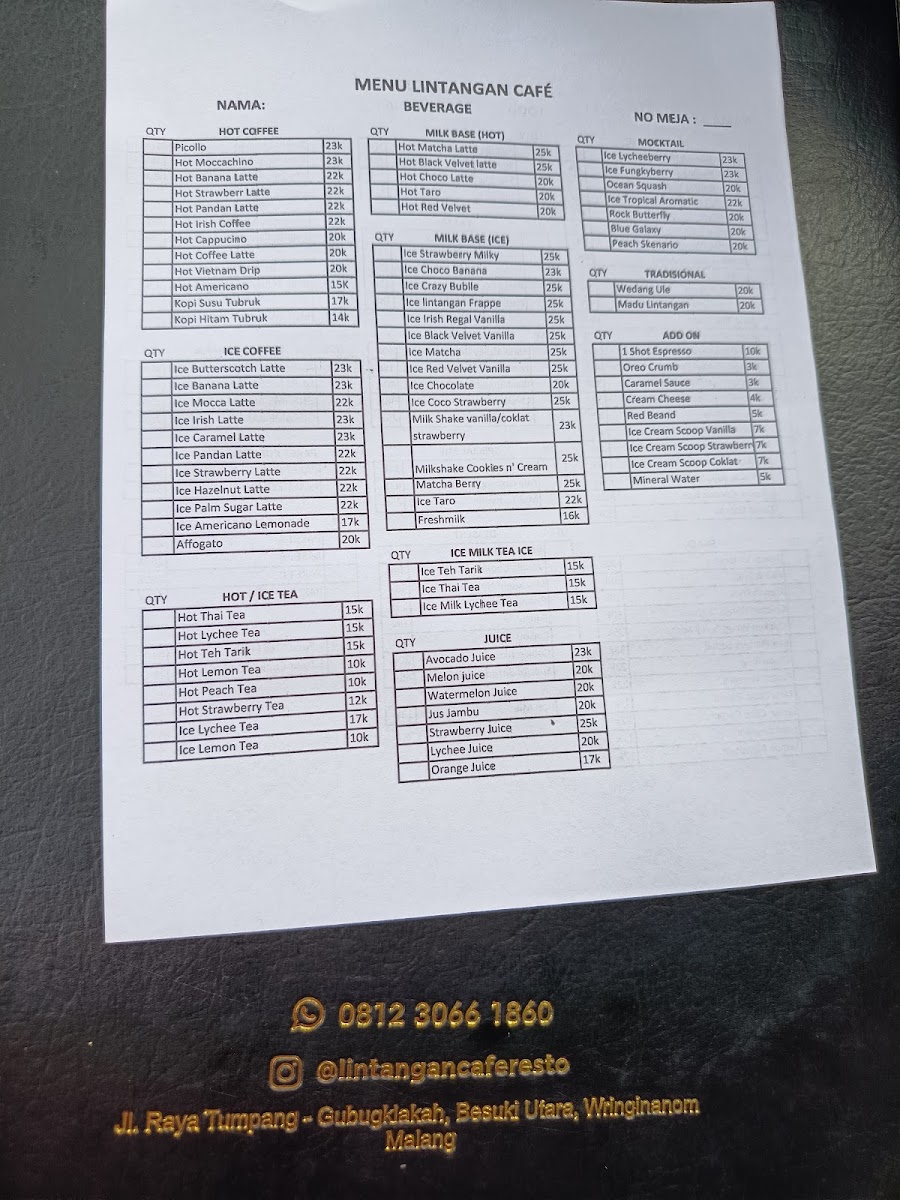 Lintangan Cafe & Resto Photo Menu 6