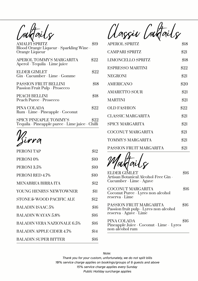 Amalfi Gelato & Pizza Bar Photo Menu 1