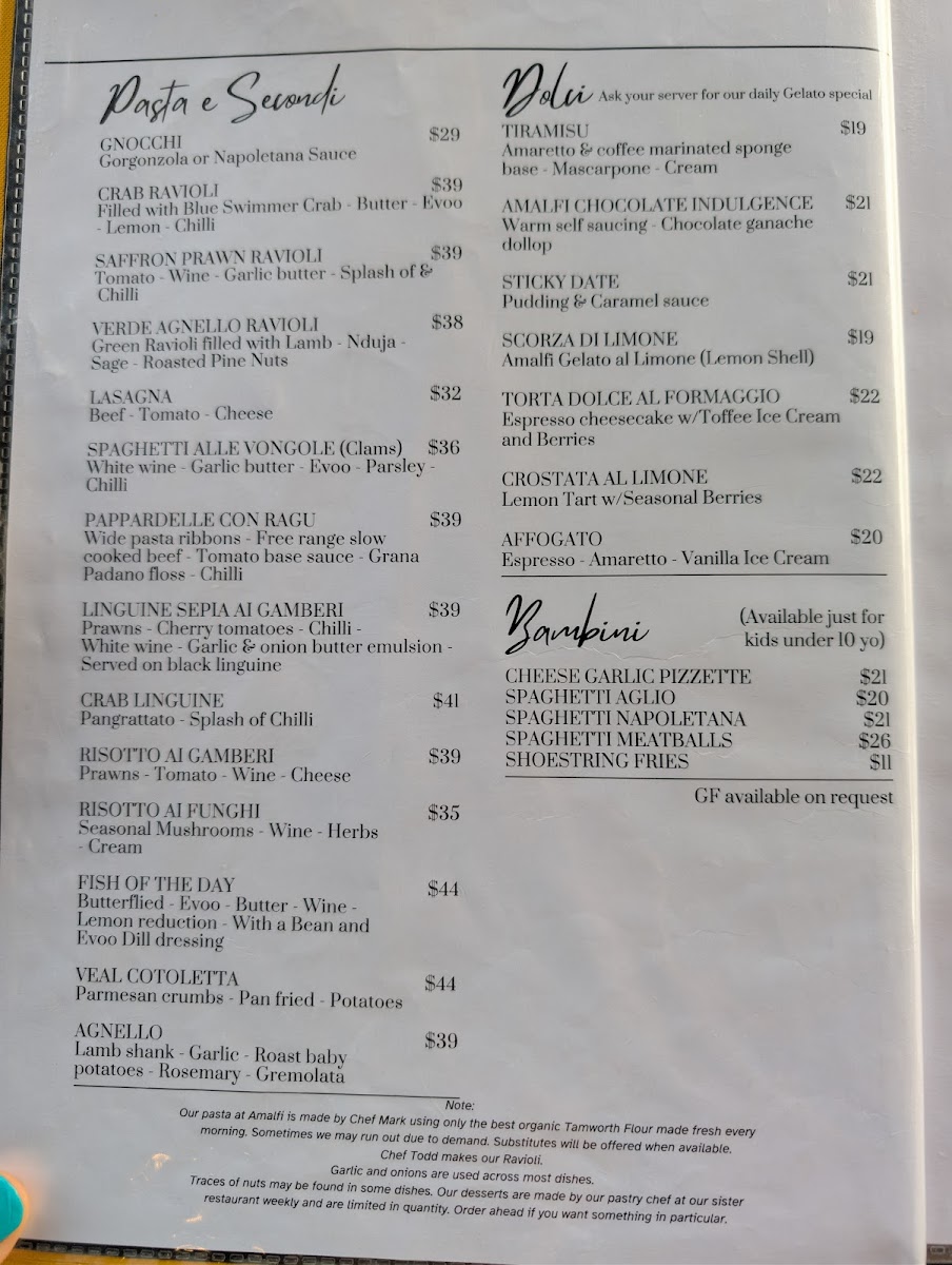 Amalfi Gelato & Pizza Bar Photo Menu 10