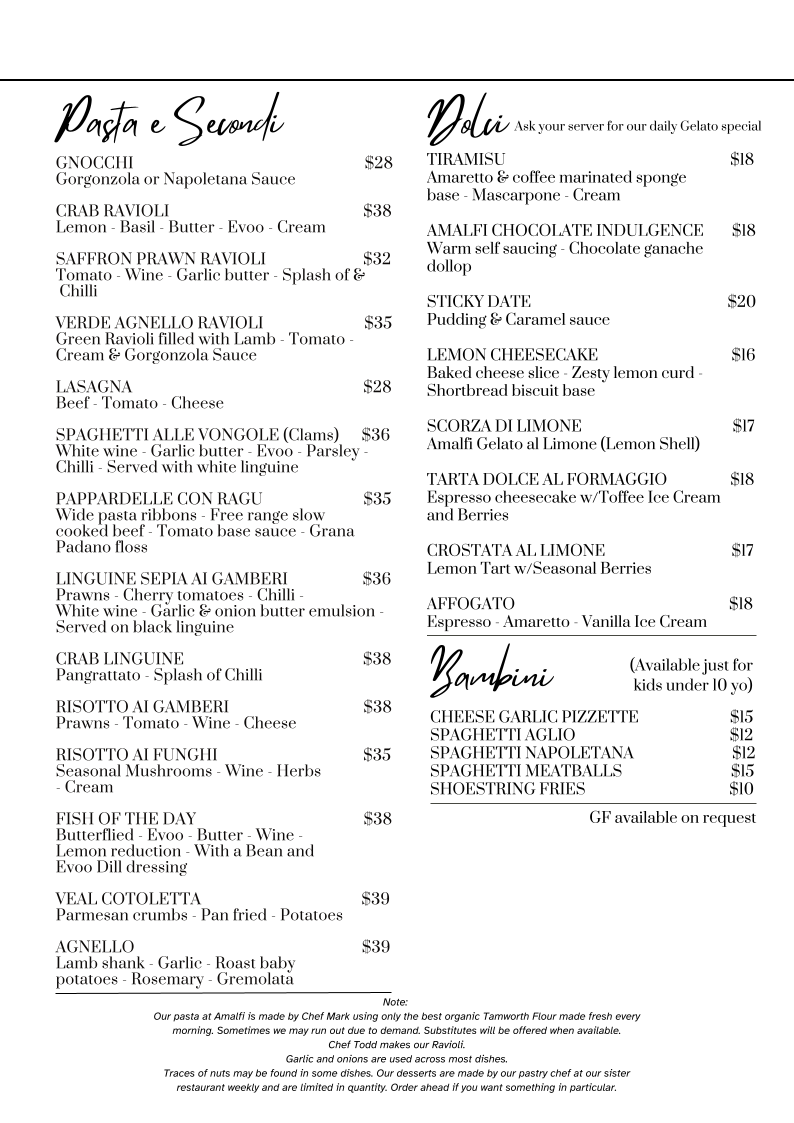 Amalfi Gelato & Pizza Bar Photo Menu 4