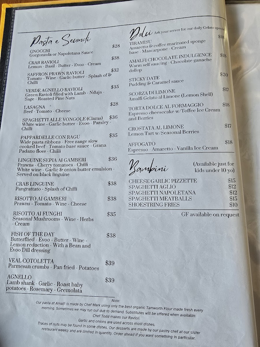 Amalfi Gelato & Pizza Bar Photo Menu 7