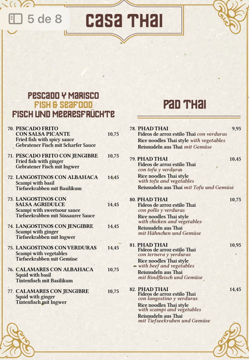 Restaurant Casa Thai Photo Menu 8