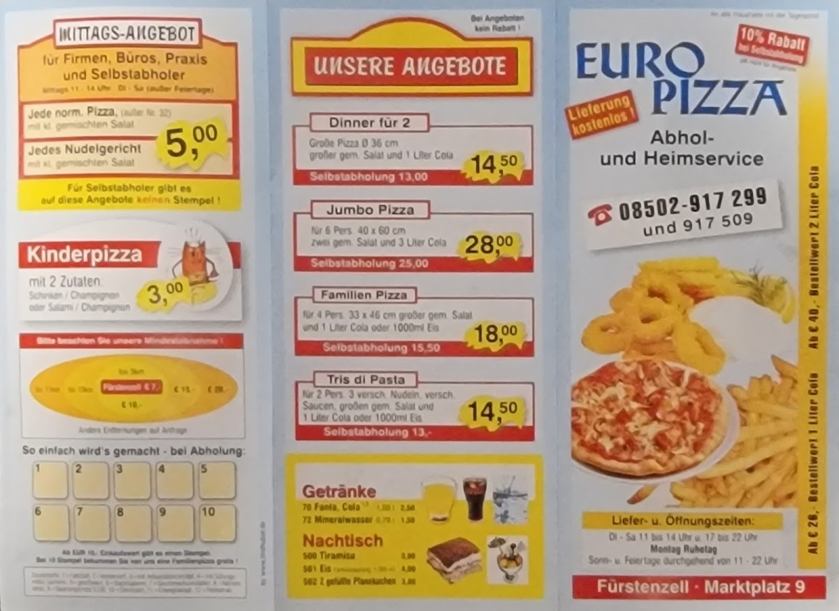 Euro Pizza-Service Photo Menu 3