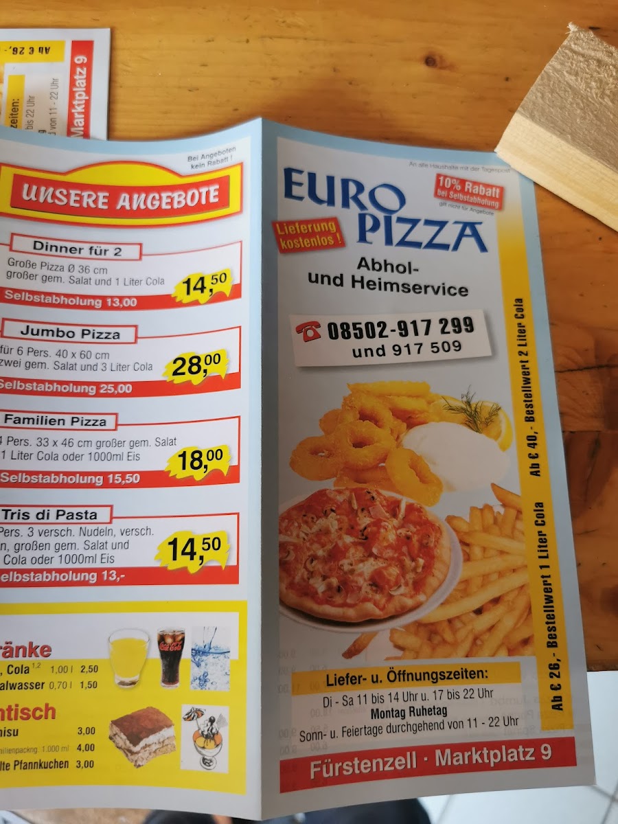 Euro Pizza-Service Photo Menu 9