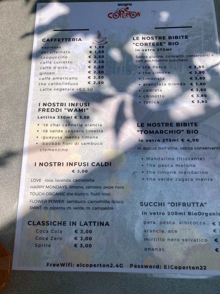 El Coperton Bicigrill Parco dello Sport Marciaga Photo Menu 6