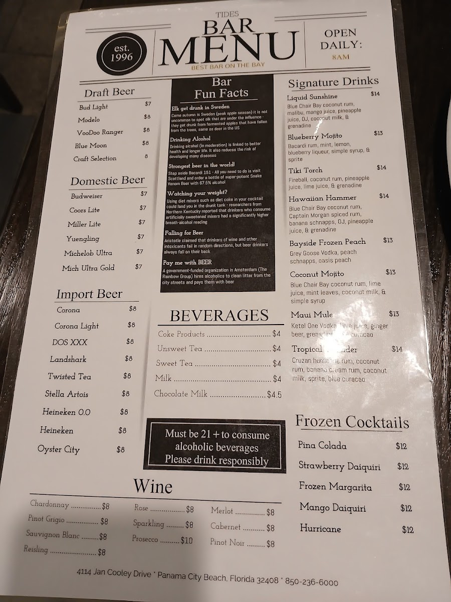 TIDES Restaurant & Lounge Photo Menu 3