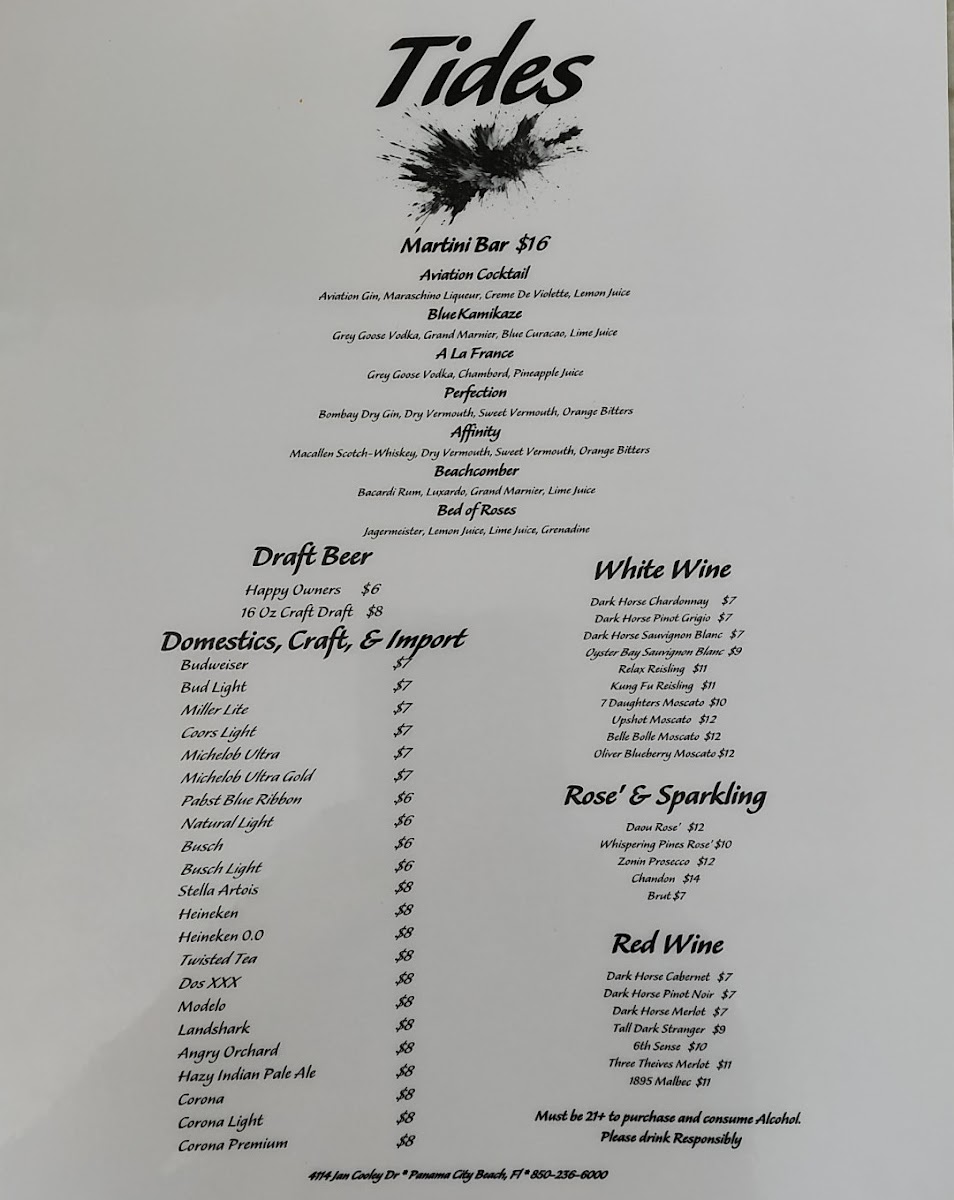 TIDES Restaurant & Lounge Photo Menu 4