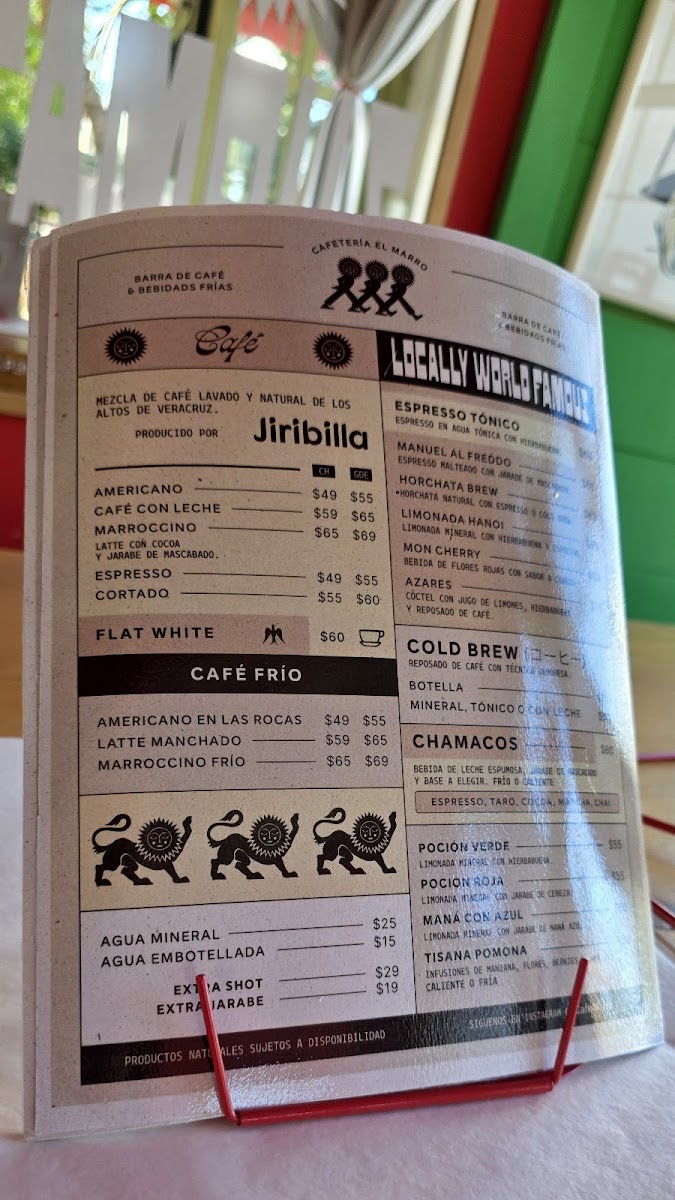 Café Marro Photo Menu 1
