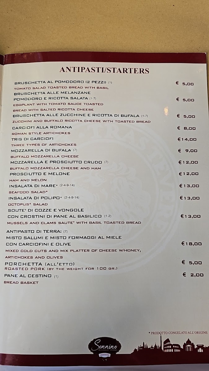 Osteria Sonnino Photo Menu 2