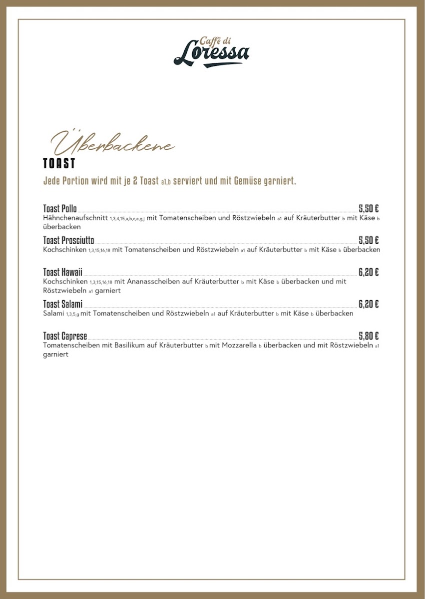 Caffè di Loressa Photo Menu 6