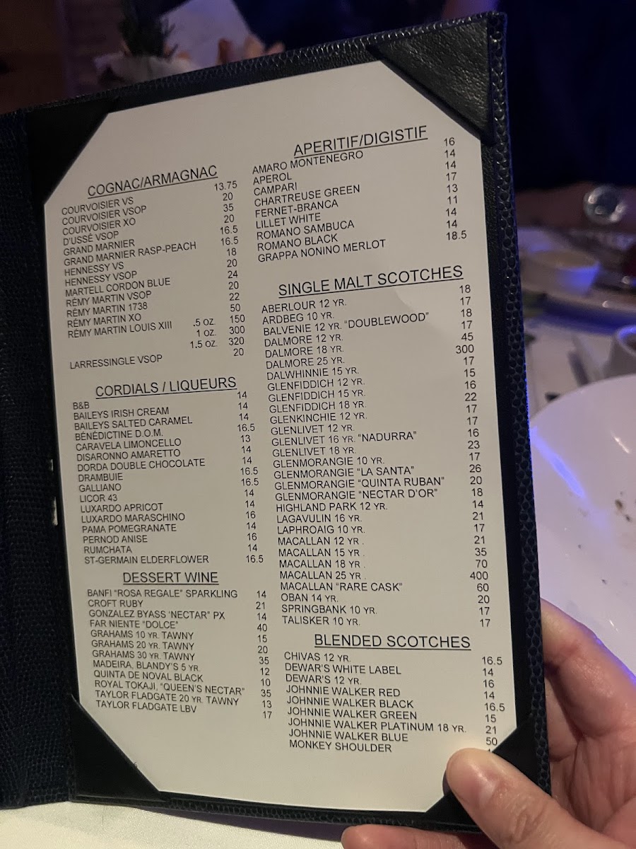 The Oceanaire Seafood Room Photo Menu 1