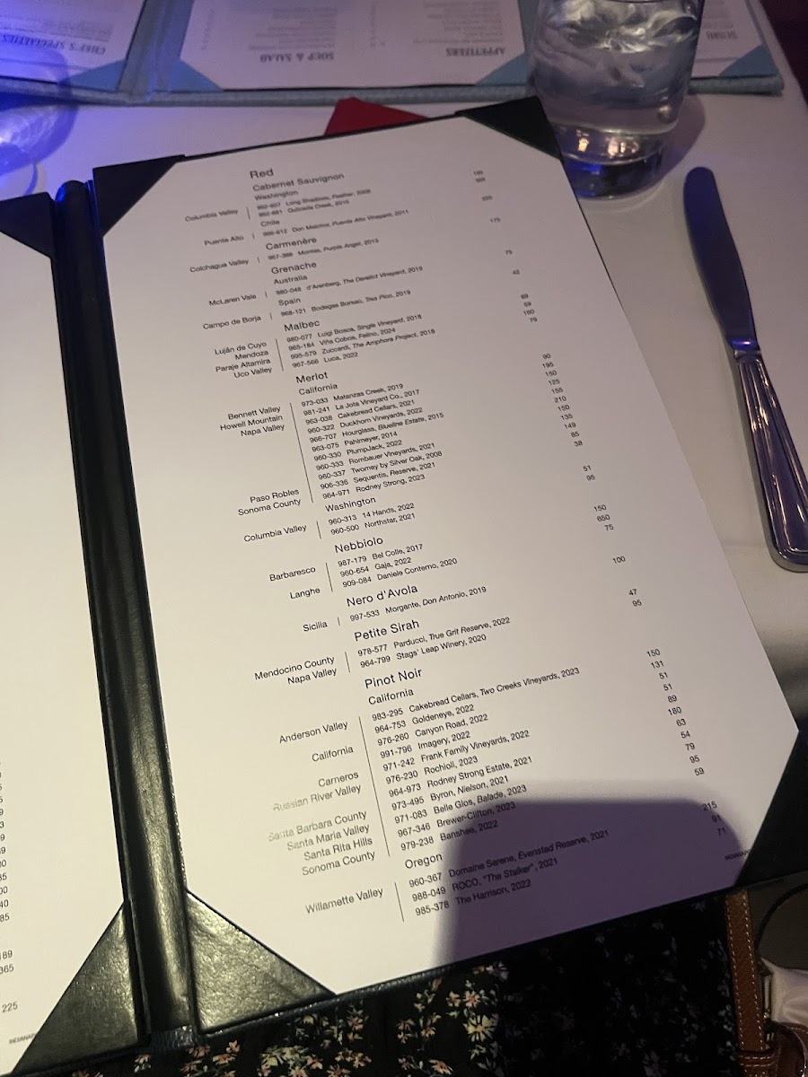 The Oceanaire Seafood Room Photo Menu 6