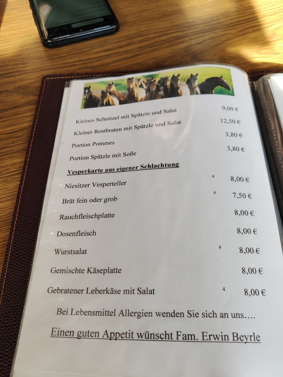 Gasthaus zum Rössle - Erwin Beyrle Photo Menu 1