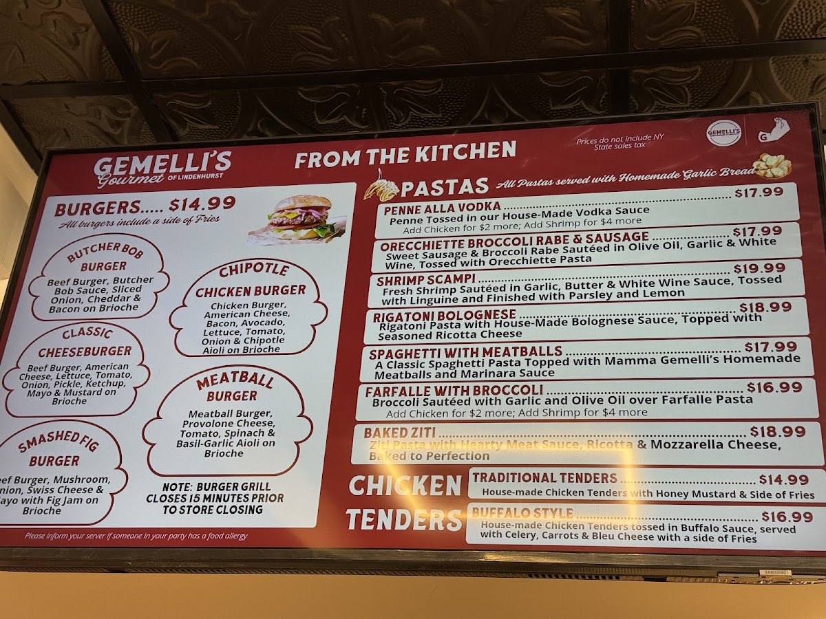 Gemelli's Gourmet LI Photo Menu 2